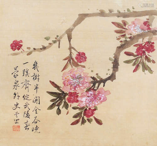 奚冈(1746-1803) 花卉 绢本镜框