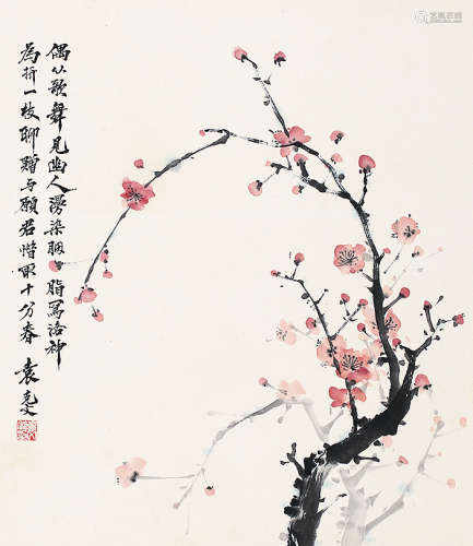 袁克文（1890-1931） 红梅 立轴