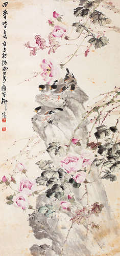 柳滨（1887－1945） 花鸟 立轴