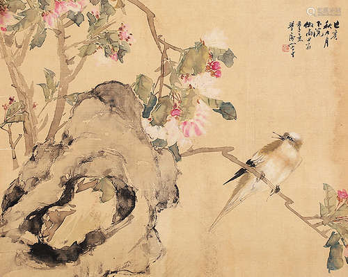 朱梦庐（1826-1900 ） 花鸟 镜片