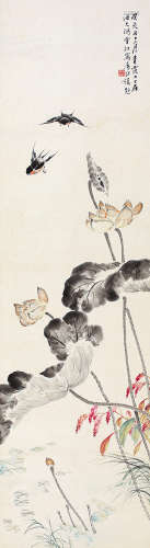 吴青霞（1910-2008） 花鸟 立轴