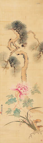 汤世澍（1831-1903） 花卉 镜片