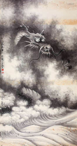房毅(1889—1979) 墨龙 纸本立轴