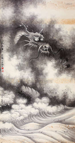 房毅(1889—1979) 墨龙 纸本立轴