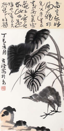 李苦禅（1899-1983） 花鸟 镜框