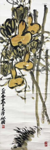 朱屺瞻（1892～1996） 福禄 纸本 立轴
