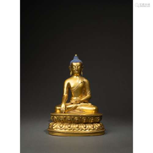 15-16世紀 銅鎏金釋迦牟尼佛