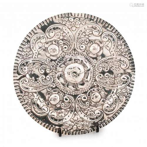 SPANISH SILVER TRAY, END C19th - EARLY C20th.