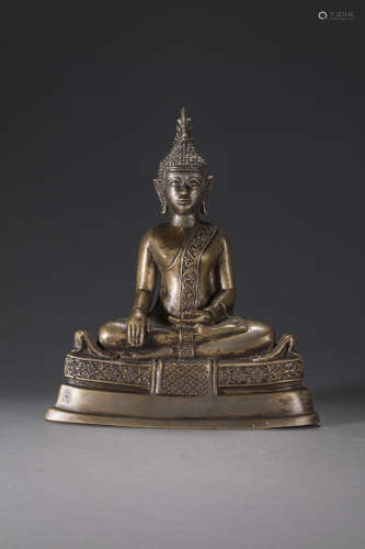 14世纪 东南亚风格铜佛像