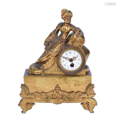 SMALL FRENCH TABLE CLOCK, LOUIS PHILIPPE STYLE, FIRST HALF O...