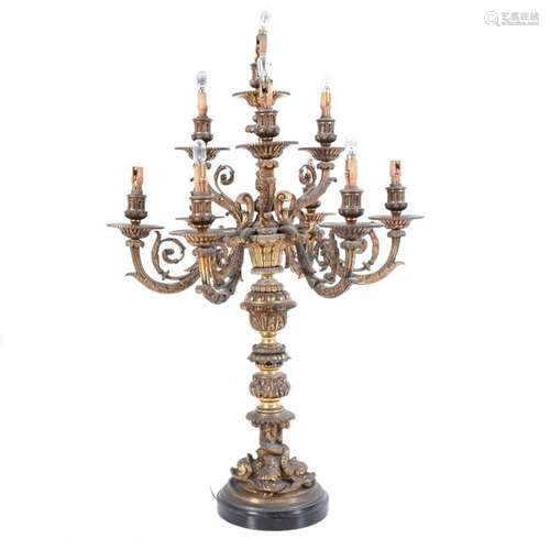 LARGE SPANISH CANDELABRUM, MID 20TH CENTURY.