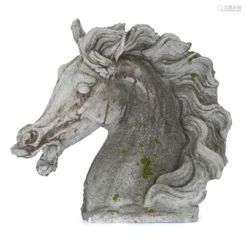 "HORSE BUST", OUTDOOR OR GARDEN SCULPTURE, 20TH CE...