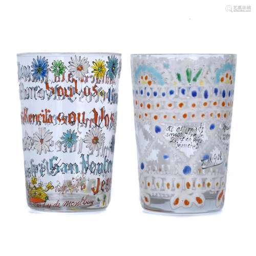 JOSEP MARIA GOL I CREUS (1897-1980). TWO GLASSES, 1958 and 1...