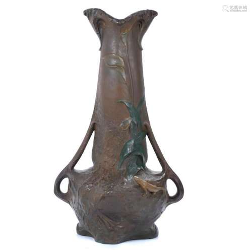 JOHANN MARESCH (1821-1914). LARGE AUSTRIAN ART NOUVEAU VASE.