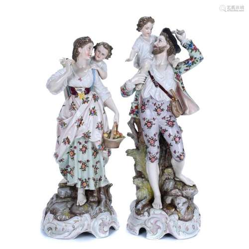 PAIR OF GERMAN FIGURES, LATE 19TH CENTURY-EARLY 20TH CENTURY...