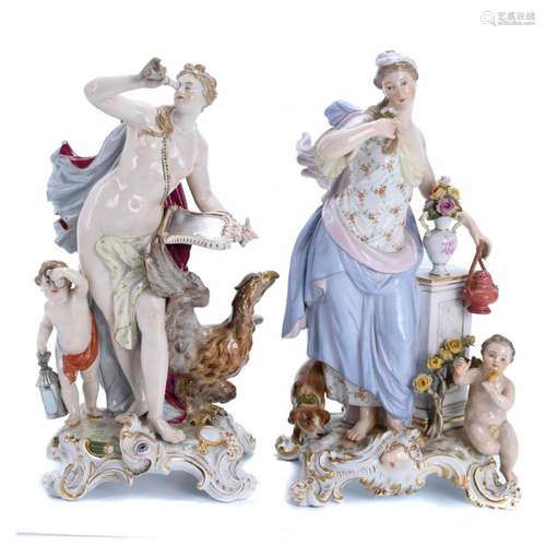 TWO GERMAN GROUPS FROM MEISSEN, SECOND HALF OF THE 19TH CENT...