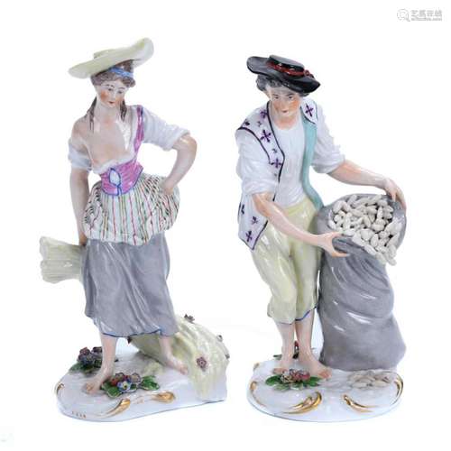 "PEASANTS", PAIR OF FRENCH GERMAN FIGURES, MID 20T...