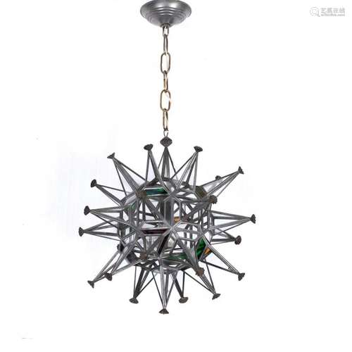 STAR-SHAPED LANTERN-LIKE CEILING LAMP, 20TH CENTURY.