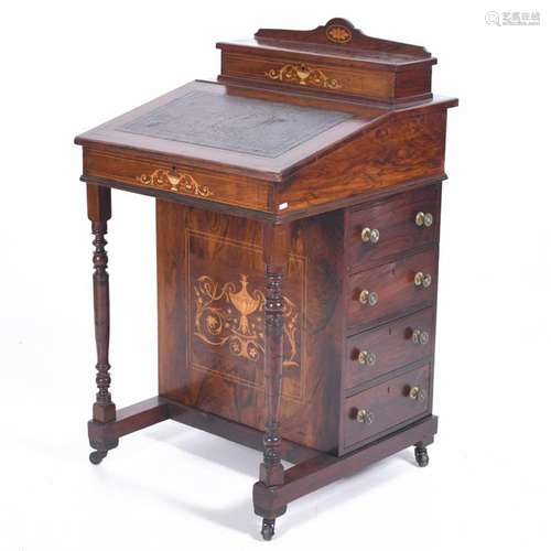 ENGLISH "DAVENPORT" WRITING DESK, NEOCLASSICAL STY...