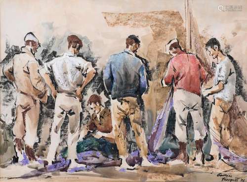 GUILLEM FRESQUET BARDINA (1914-1991). "FISHERMEN",...