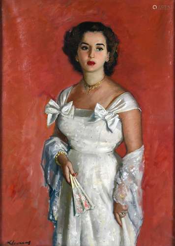 FREDERIC LLOVERAS HERRERA (1912-1983). "FEMALE PORTRAIT...