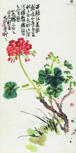 1913～2005 曹简楼 花卉 纸本 立轴