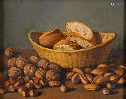 ENRIC PORTA (1901-1993). "STILL LIFE WITH BREAD, ALMOND...