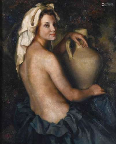 FRANCISCO RIBERA GÓMEZ (1907-1996). "GIRL WITH A PITCHE...