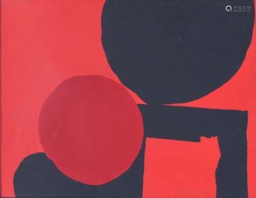 LUIS FEITO (1929-2021). "RED AND BLACK CIRCLES".