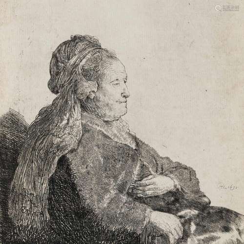 Rembrandt Harmenszonn van Rijn, La madre di Rembrandt con co...