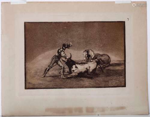 Francisco Goya, Un caballero espanol mata un toro despues de...