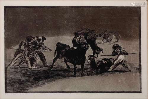 Francisco Goya, Palenque de los moros hecho con burros para ...