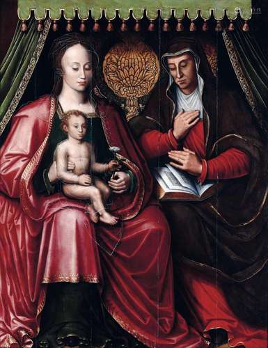 Claeissins Antoon, Sacra conversazione con la Madonna, il Ba...