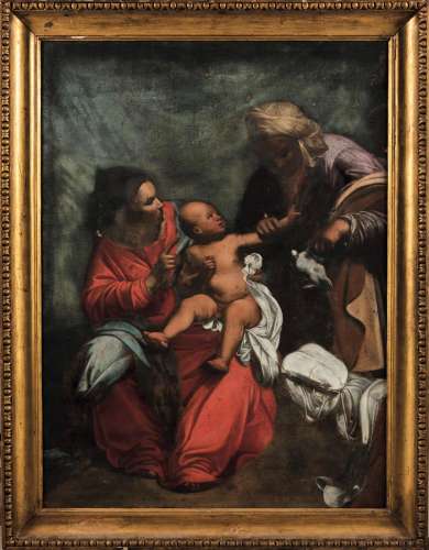 Saraceni Carlo copia da, Madonna con Bambino e Sant’Anna
