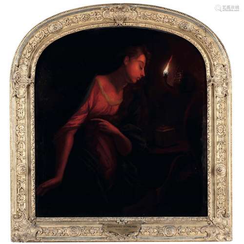 Schalcken Godfried attribuito a, Interno a lume di candela