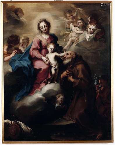 Legnani Stefano Maria, Madonna in gloria con un santo france...