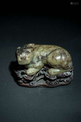 Ming Dynasty Hetian Jade Beast Paperweight, China