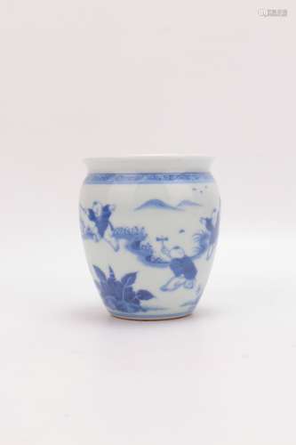 Blue And White Porcelain Vat, China
