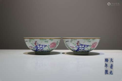 A Pair Of Guangxu Period Famille Rose Porcelain 