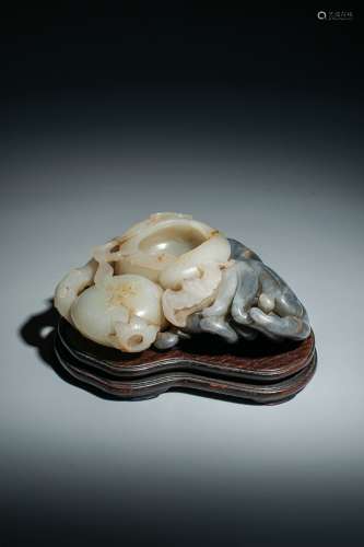 Qing Dynasty Hetian Jade Blue And White Porcelain Study Room...