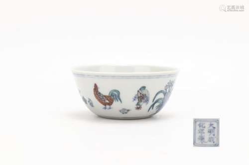 Qianlong Period Chenghua Doucai Porcelain Large Cup, China