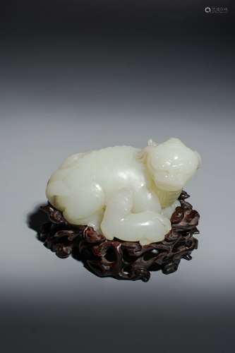Qing Dynasty Hetian Jade Lions Study Room Paperweight, China