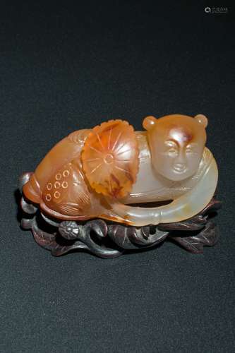 Qing Dynasty Agate Study Room Paperweight, China