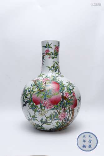 Yongzheng Period Famille Rose Porcelain Bottle, China