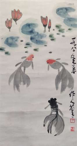 Ink Painting Of Goldfish - Wu Zuoren , China