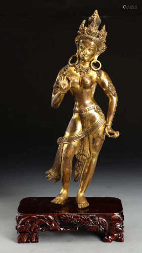 Gilt Bronze Statue of Guanyin