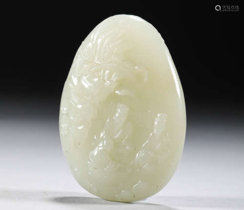 Qing Dynasty - Hetian Jade Figure Pendant