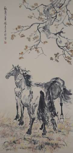 Xu Beihong - Horse - Paper Hanging Scroll