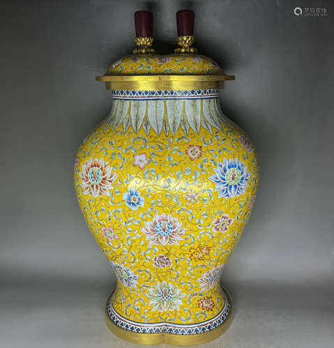 Qing Dynasty - Copper-Padding Enamel Bottle