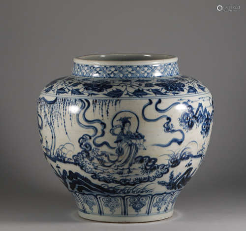Ming Dynasty - Blue and White Figure Jar